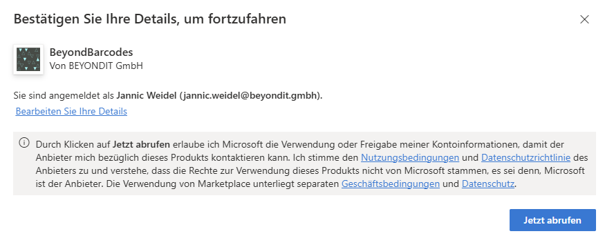 Install from Appsource