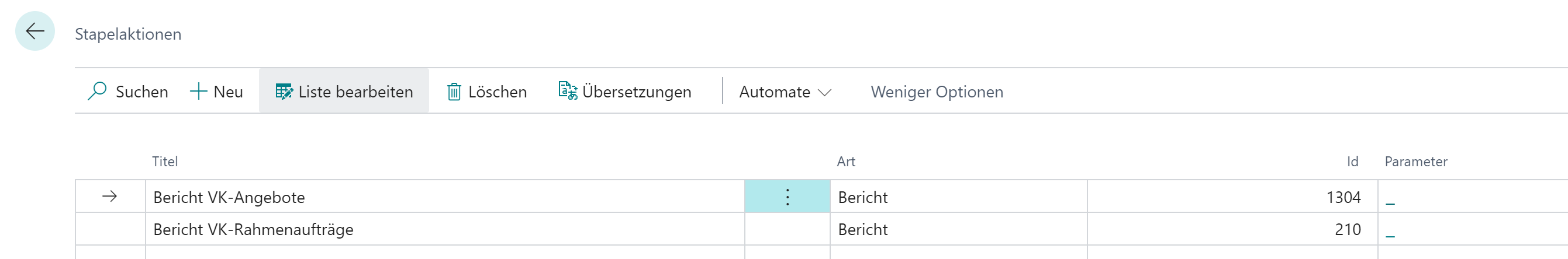 Übersetzung für Aktion hinzufügen