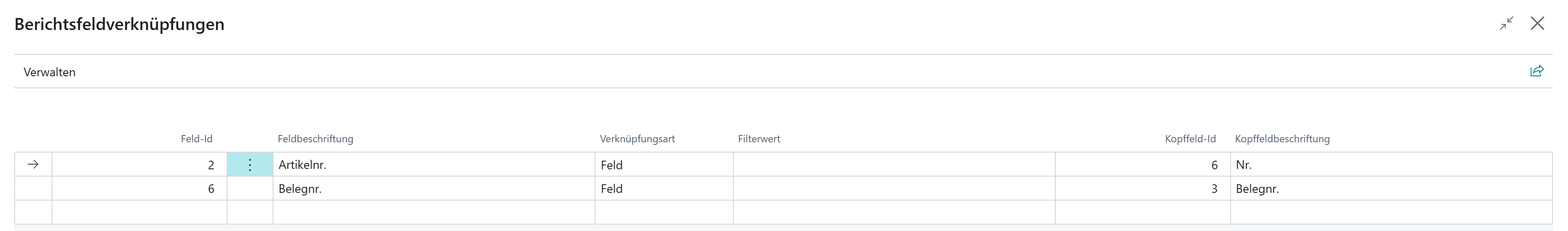 report-field-links-established