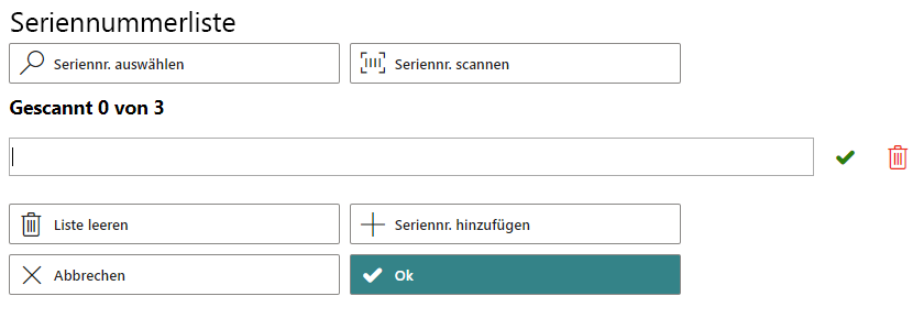 Seriennummerliste