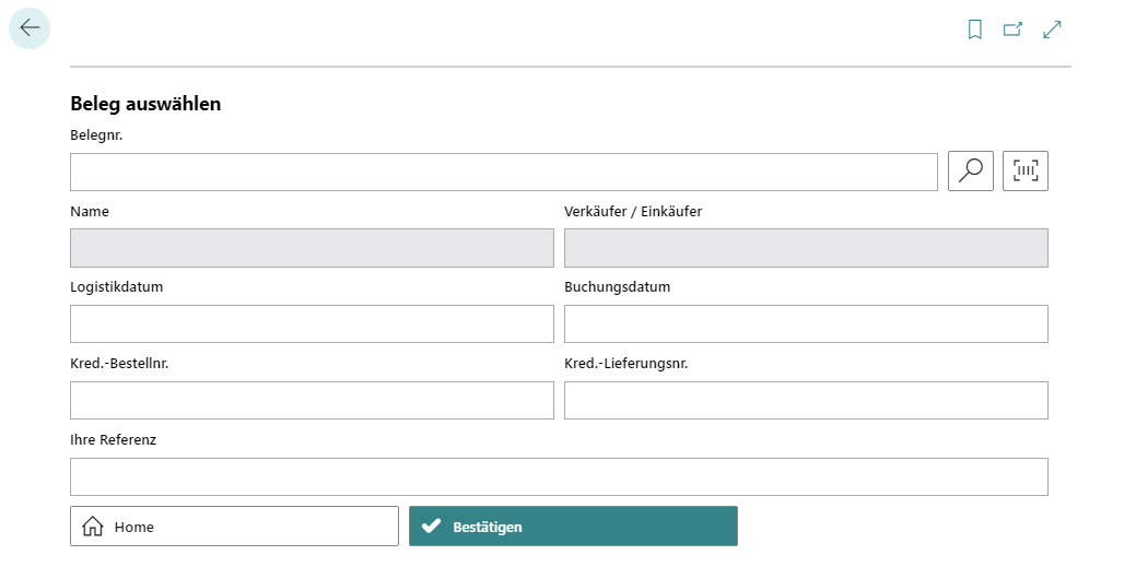 Belegauswahl