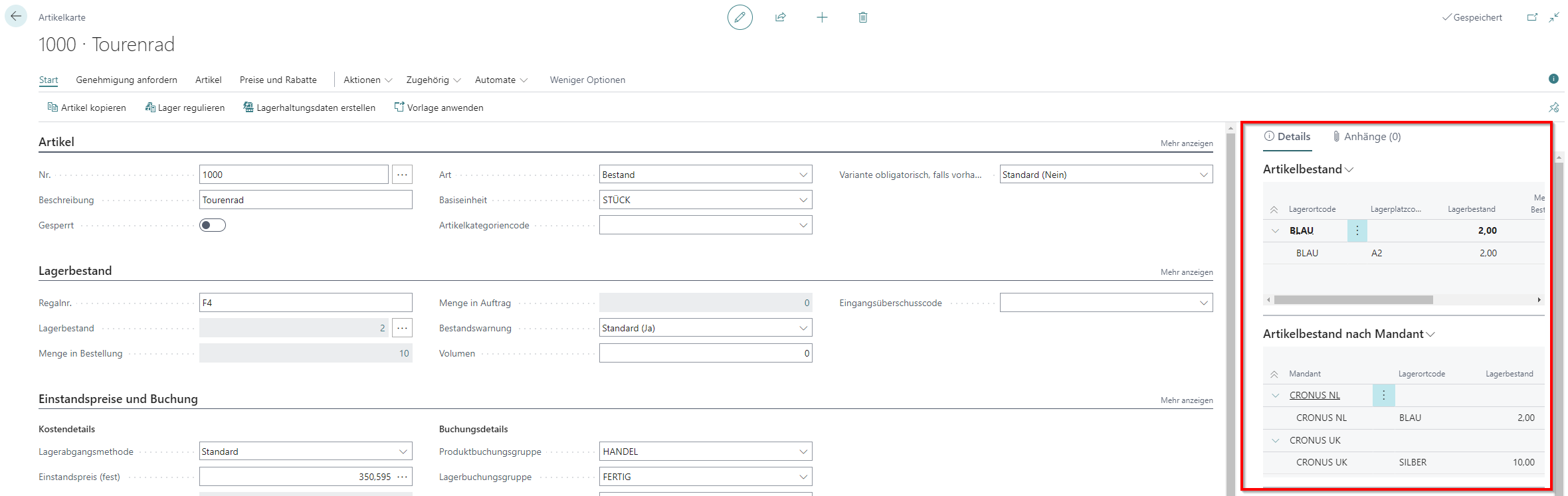 Infoboxbereich von BEYOND InventoryDetails