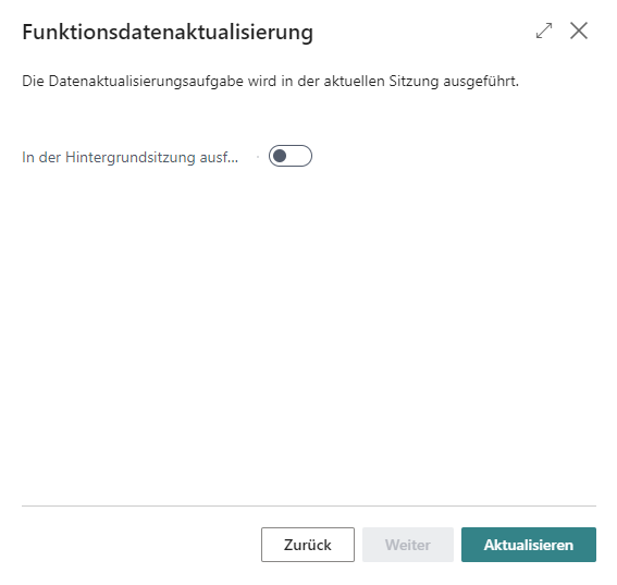 Datenaktualisierungsaufgabe starten