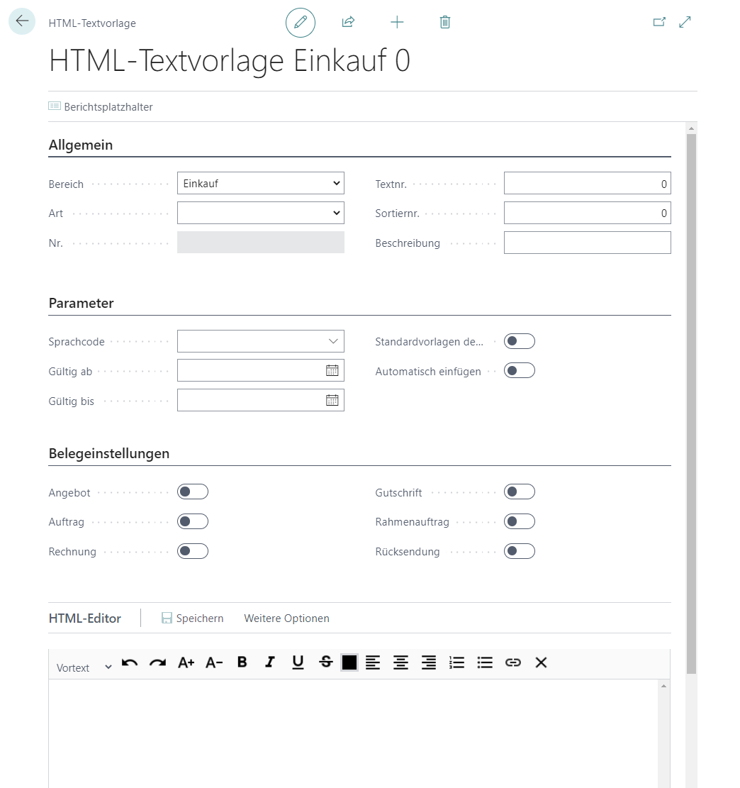 HTML-Textvorlage erstellen