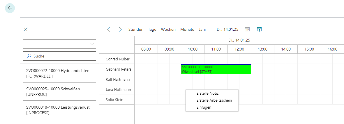 Kopierten Arbeitsschein einfügen