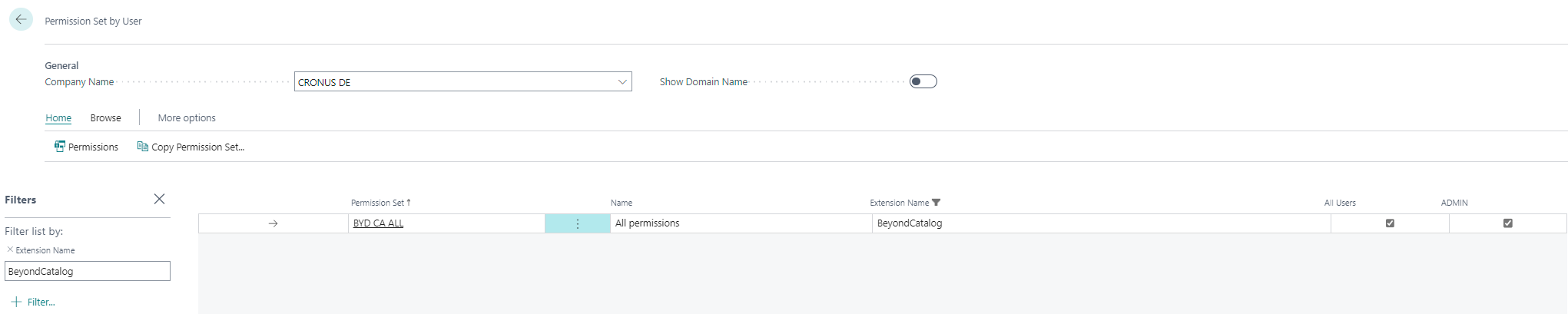 Permission Set BYD CA ALL assigned