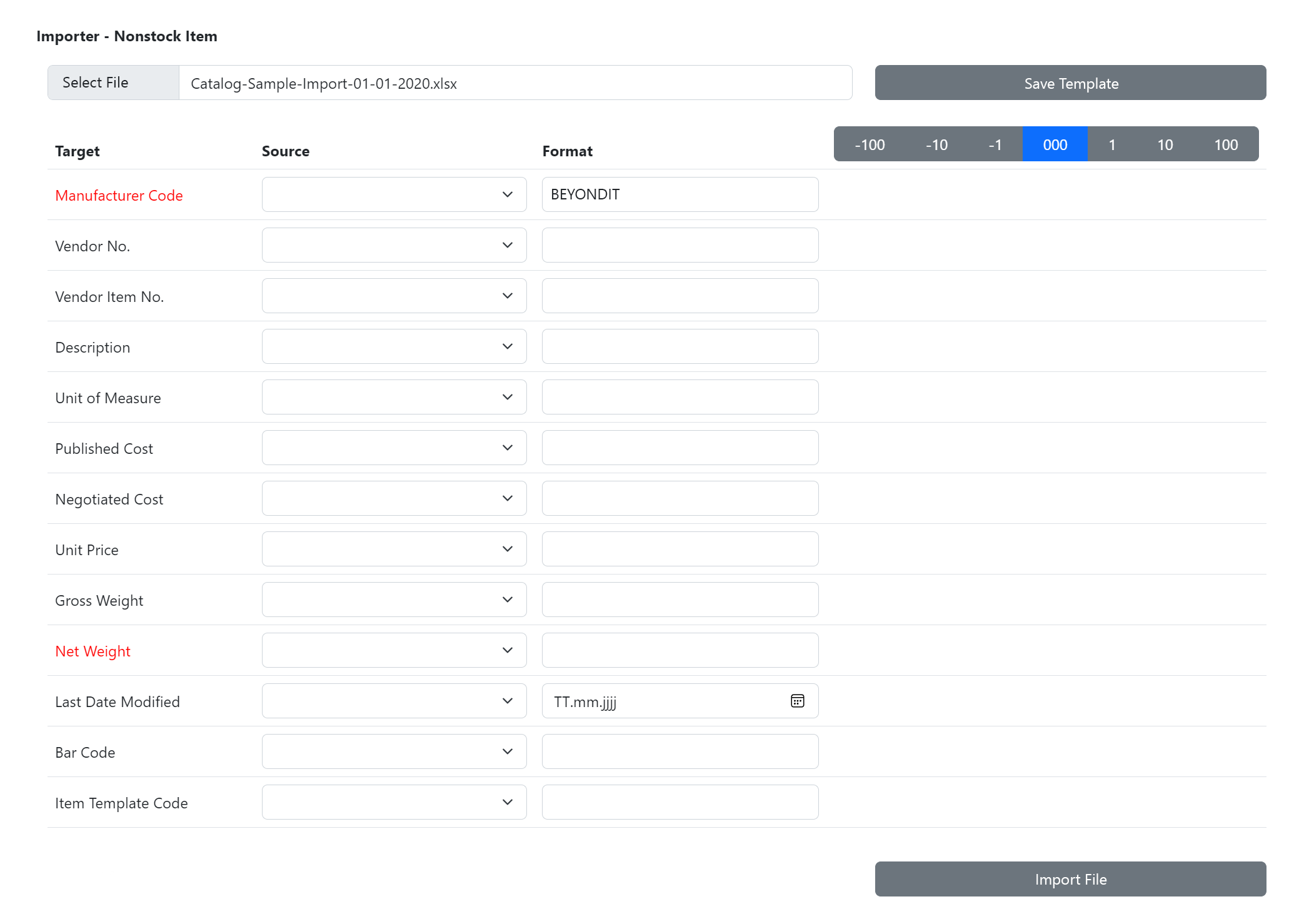 Import Product Catalog