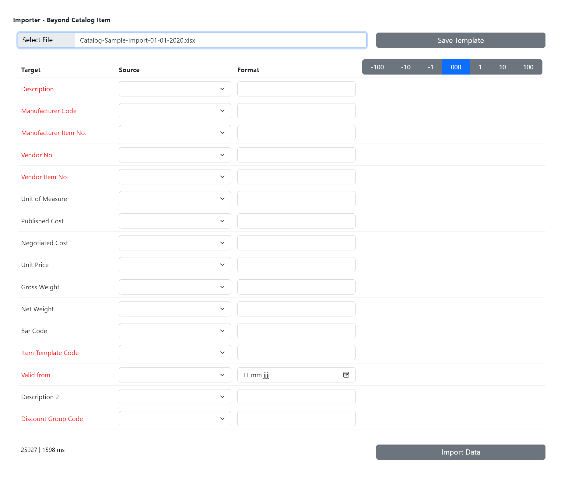 Import Product Catalog