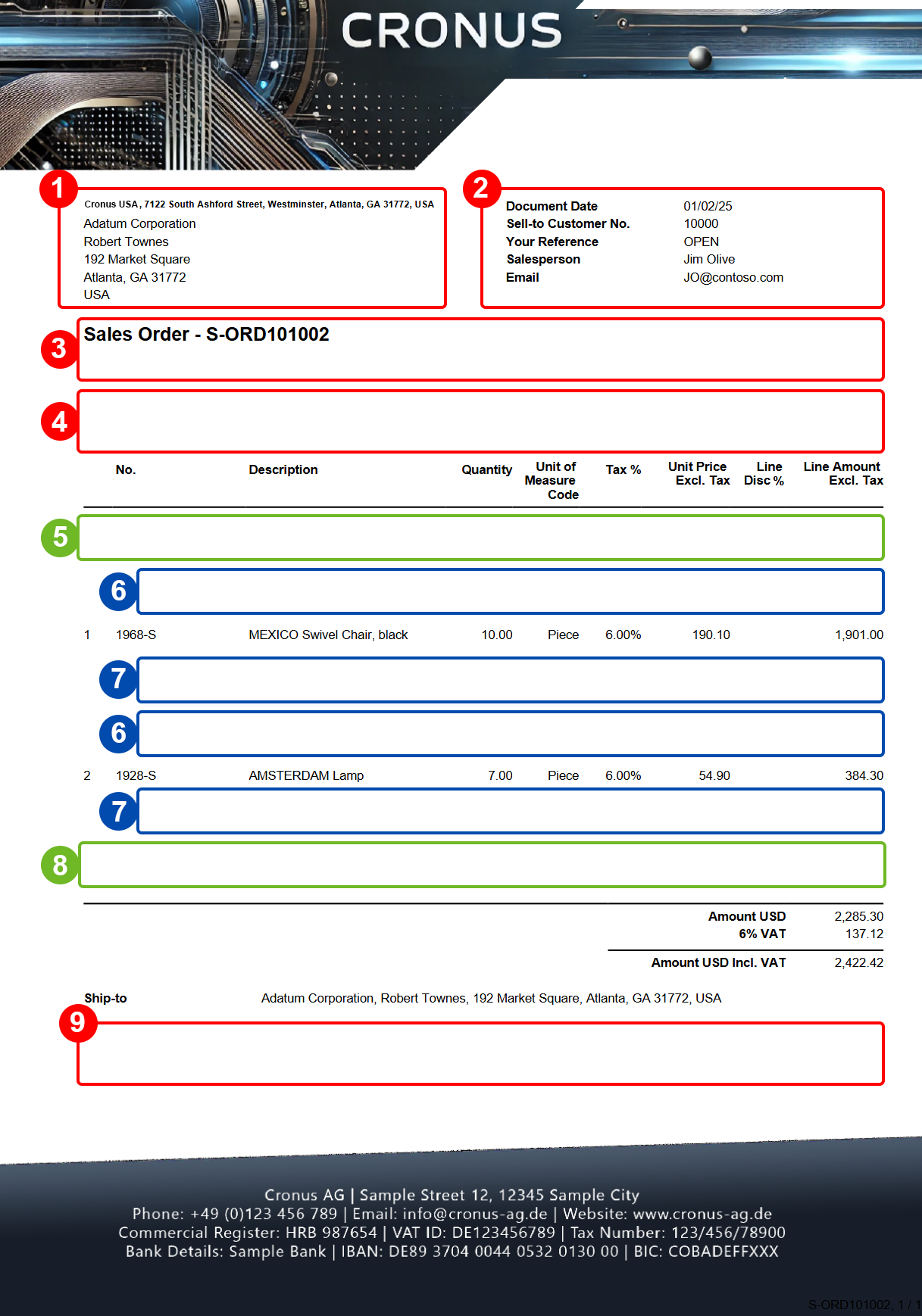 report-layout-areas