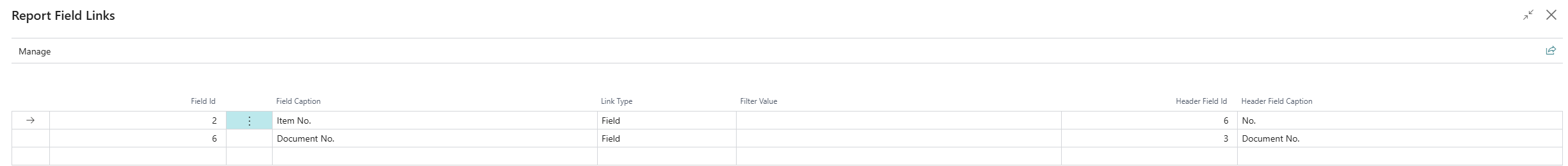 report-field-links-established