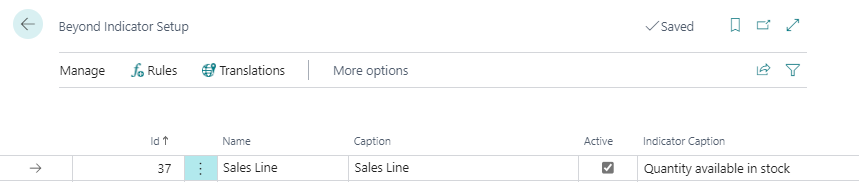 Setup Indicator for Sales Lines