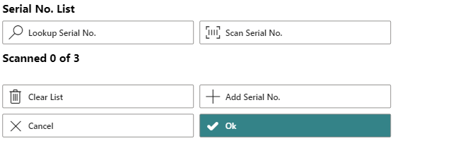 Serial Number List