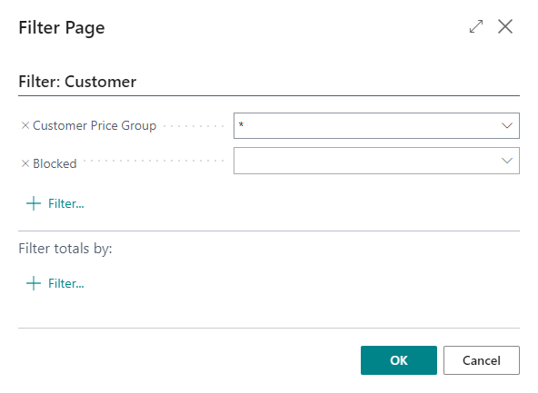 Filter Page Customer