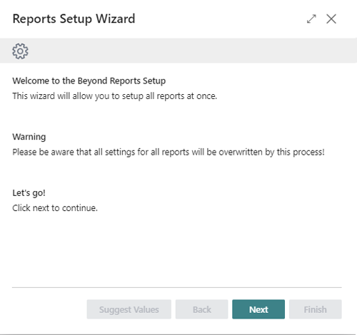 BEYOND Reports Setup Wizard