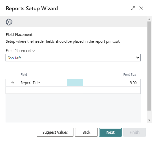 Display and Place Additional Report Header Fields