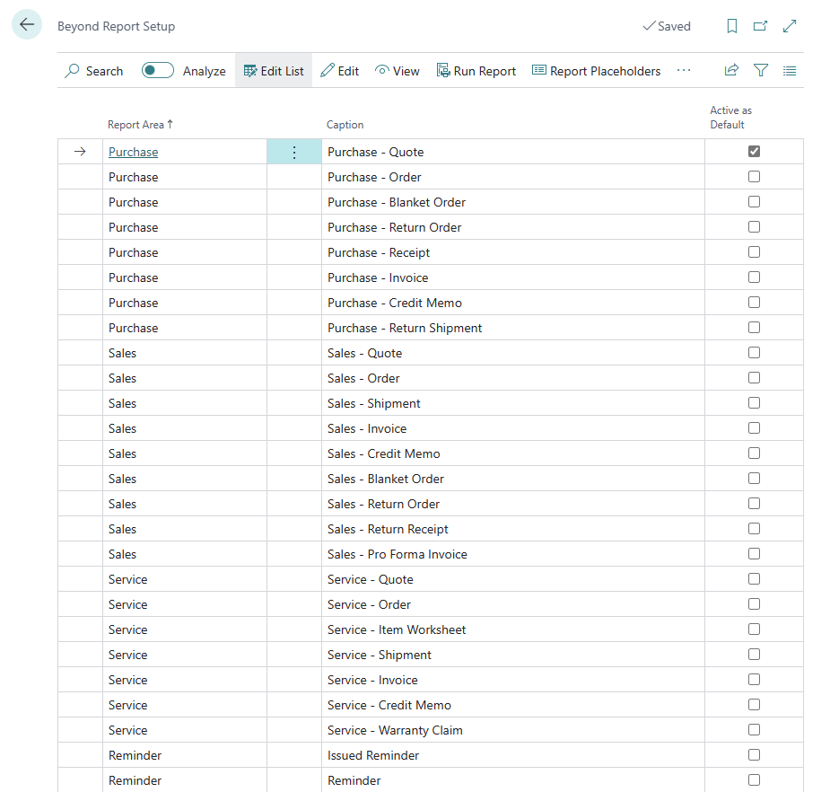 BEYOND Reports Setup