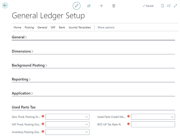 General Ledger Setup