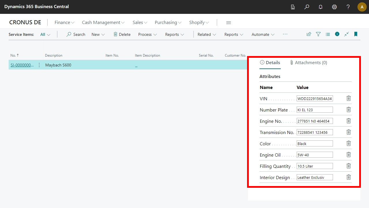 Attributes-for-service-items