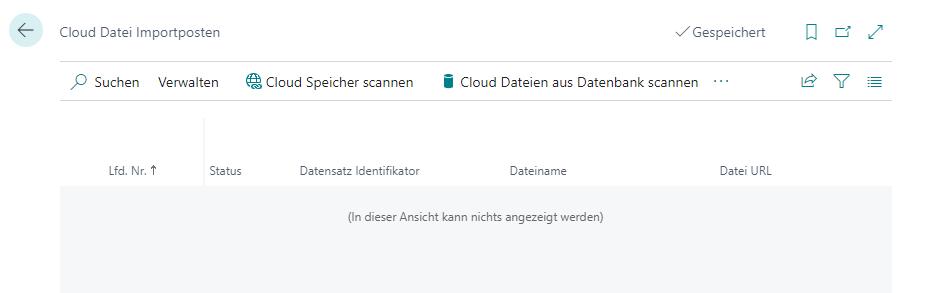 Cloud-Datei Importposten