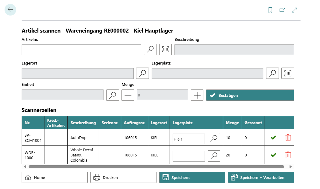 Wareneingang