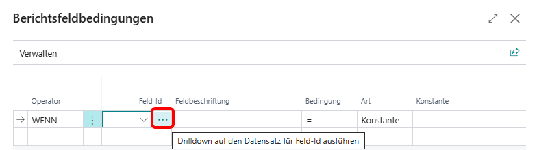 Drilldown für Feld-ID