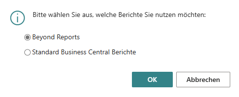 Berichtsauswahl einrichten