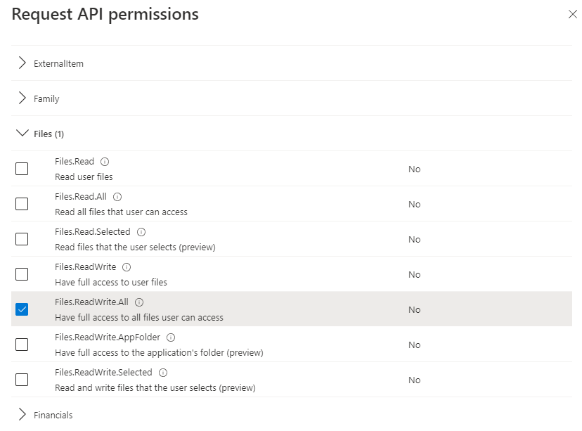 microsoft-azure-add-graph-permission-files-readwriteall