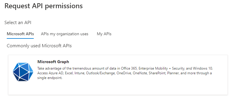 Add API Permissions for Microsoft Graph