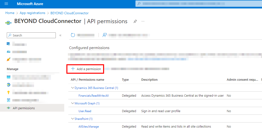 Add more API Permissions