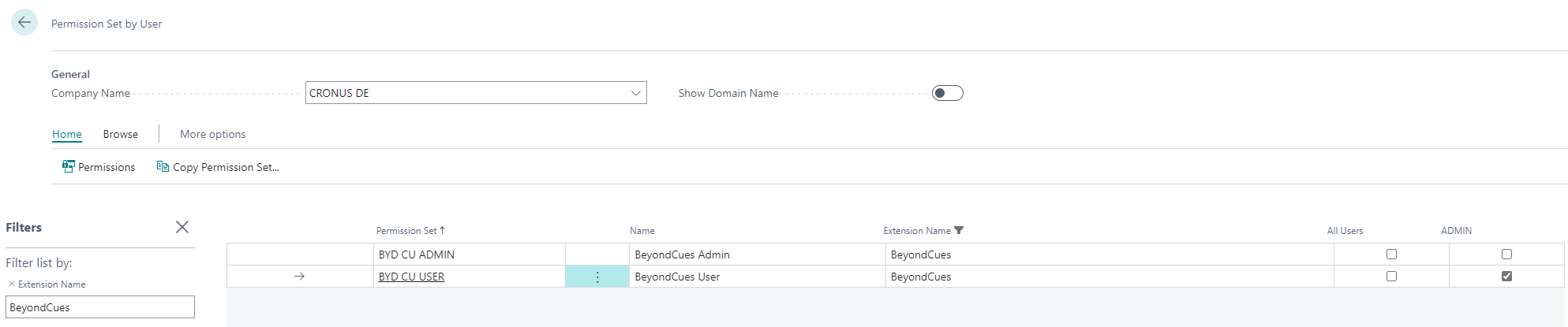 Assign BYD CU USER Permission Set