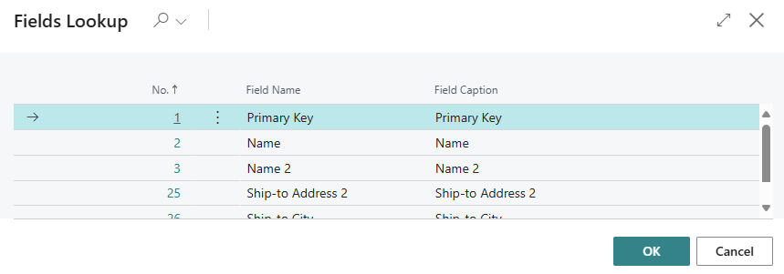 Fields Lookup