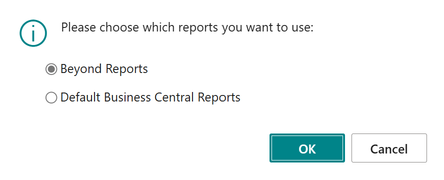 Setup Report Selection