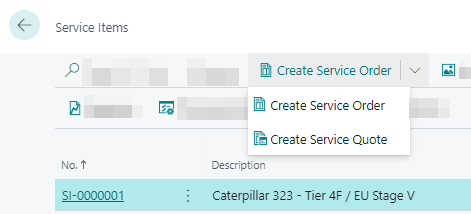 Create Service Document from Service Item List