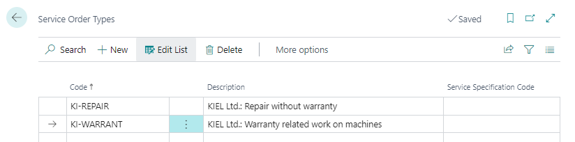 Assign Service Specification to Service Order Types