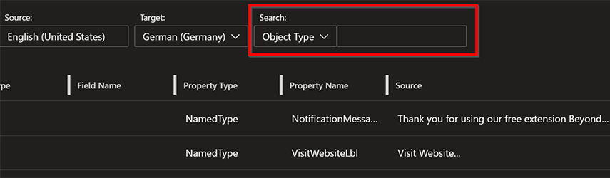 Filter for specific words