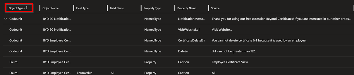 Sort Alphabetically